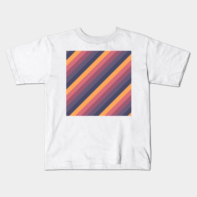 Striped - Sunset Kids T-Shirt by Tallulah-Malibu